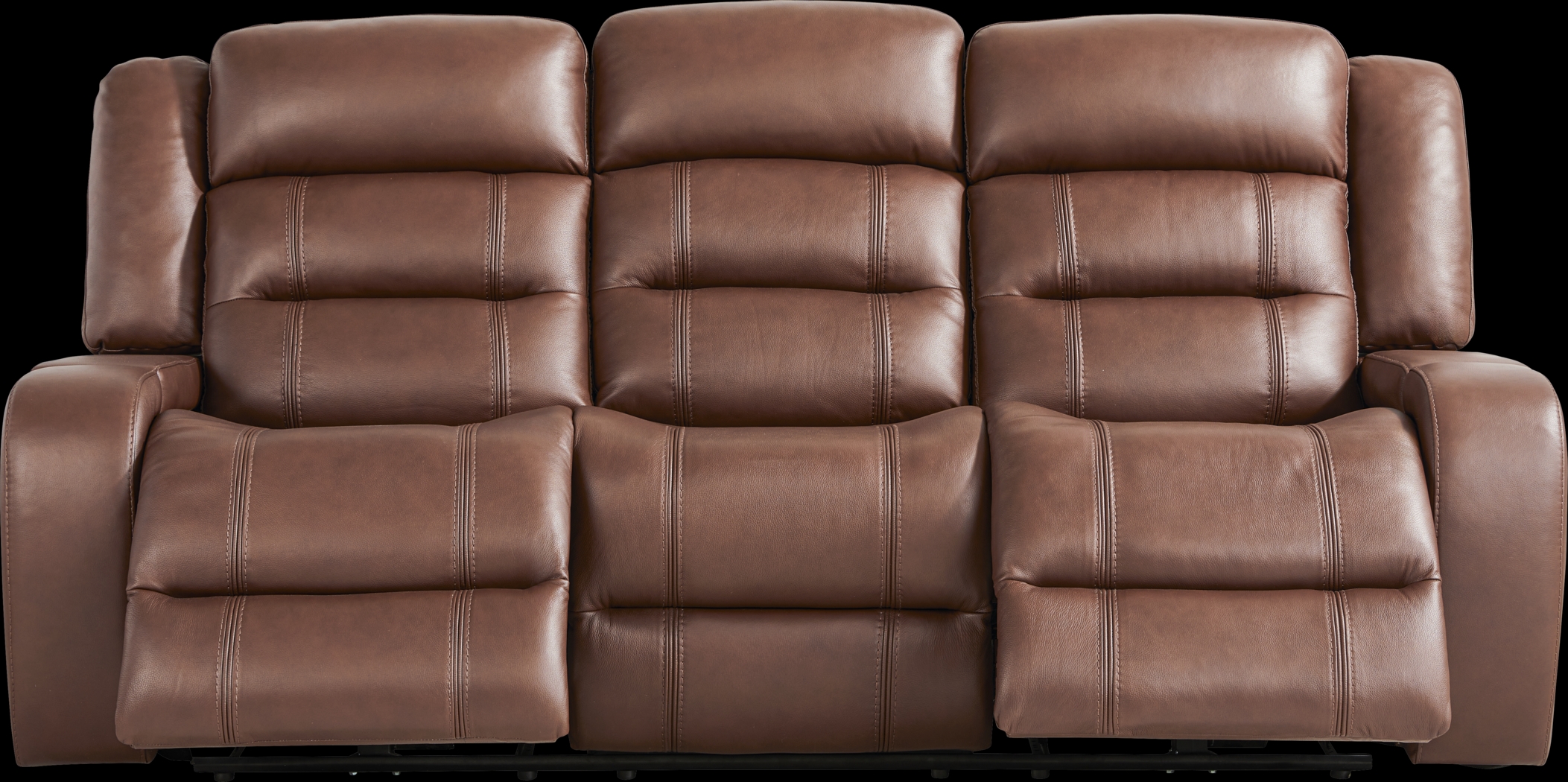 Denali Brown Leather Reclining Sofa - Thumbnail - Image 3