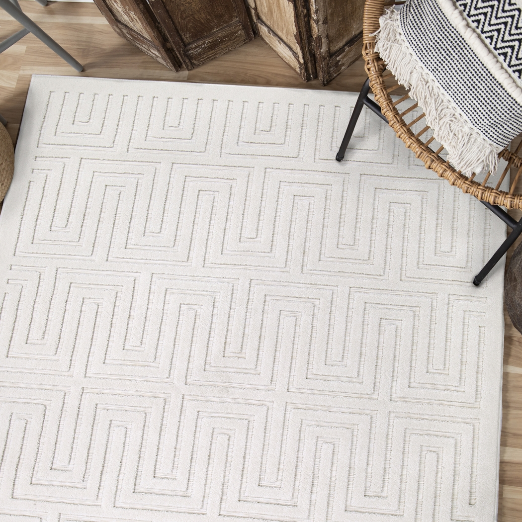 Denbigh White 7'9 x 10'10 Rug - Thumbnail - Image 9