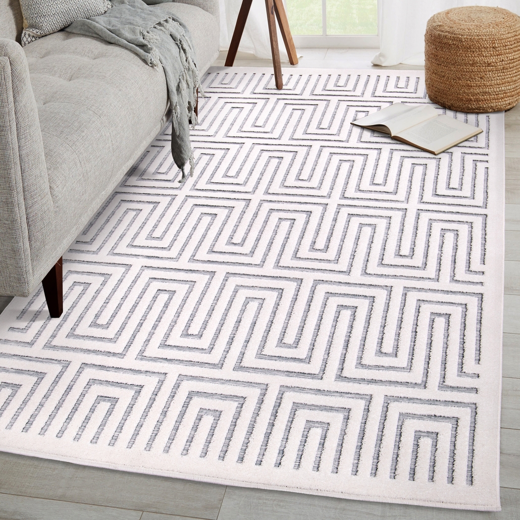 Denbigh White/Blue 5'2 x 7'6 Rug - Thumbnail - Image 11