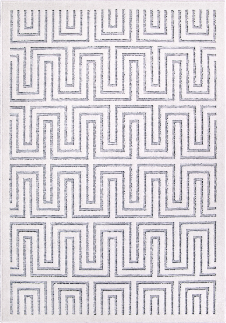 Denbigh White/Blue 7'9 x 10'10 Rug - Thumbnail - Image 1