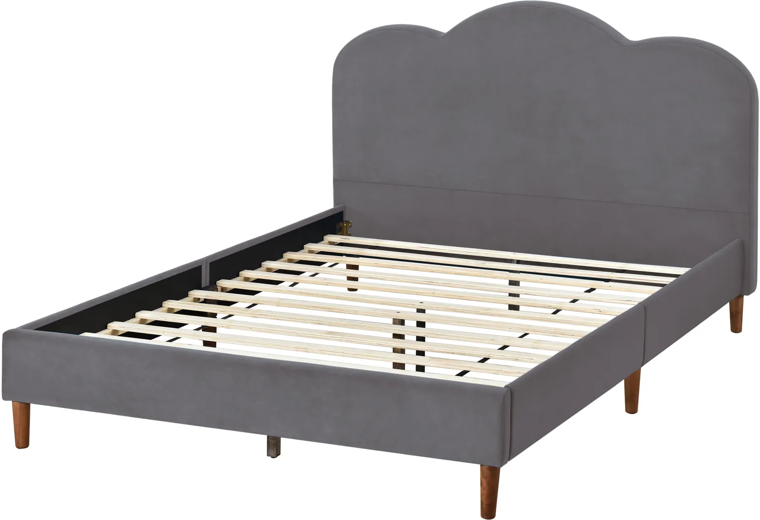 Denela Gray Full Platform Bed - Thumbnail - Image 3