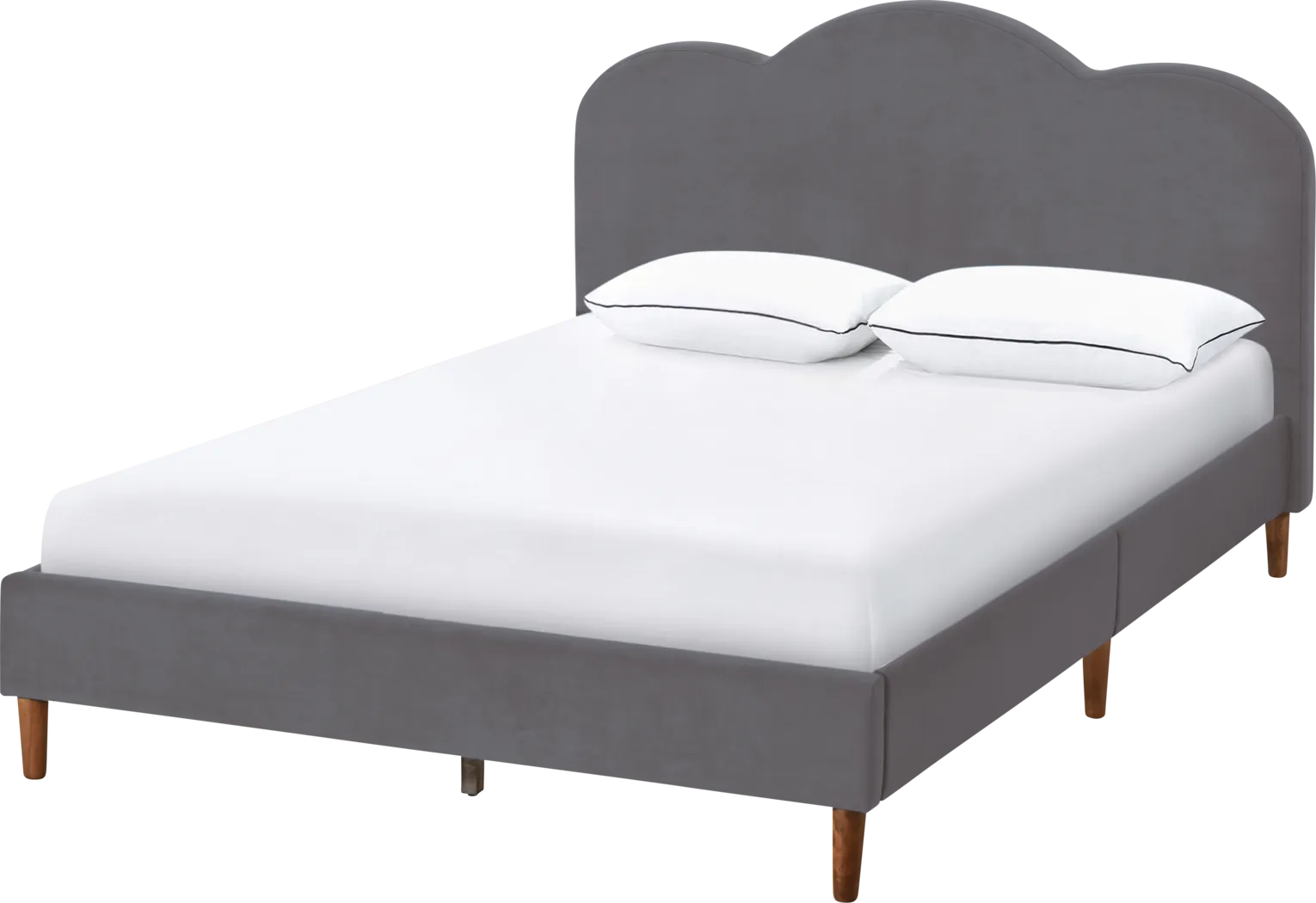 Denela Gray Full Platform Bed - Thumbnail - Image 1