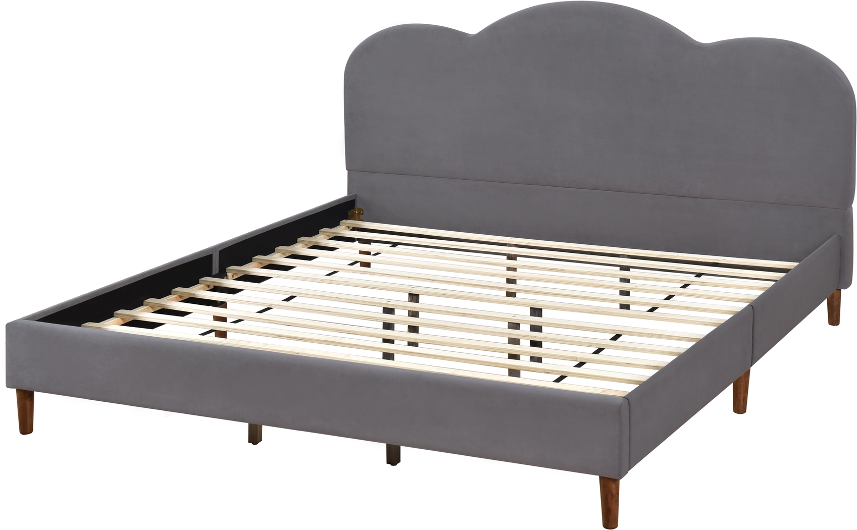 Denela Gray King Platform Bed - Thumbnail - Image 3