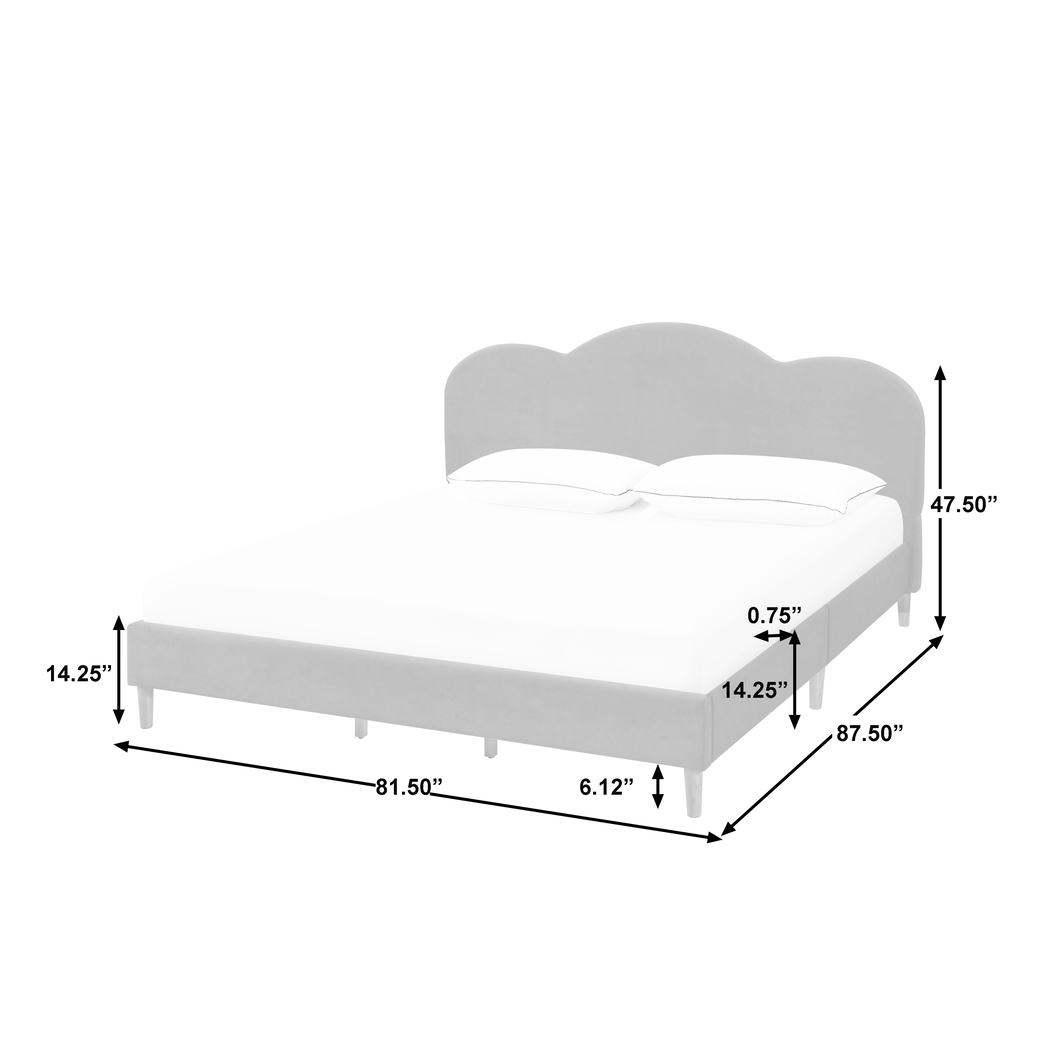 Denela Gray King Platform Bed - Thumbnail - Image 9