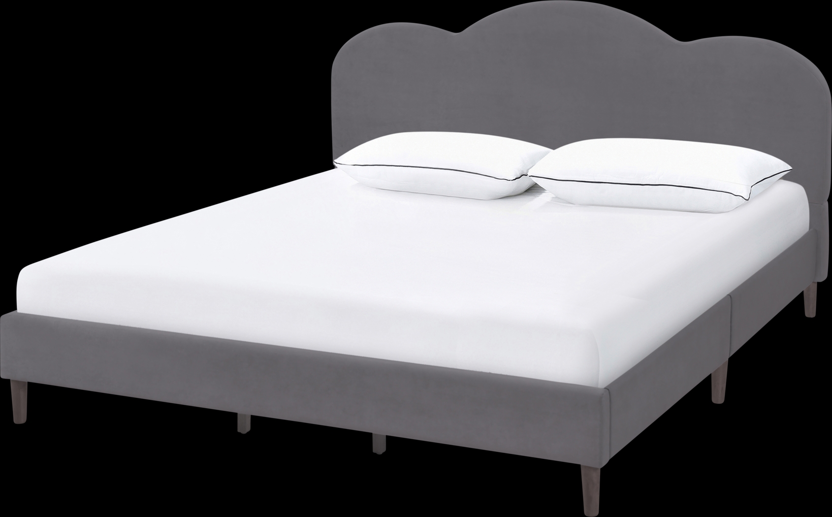 Denela Gray King Platform Bed - Thumbnail - Image 1