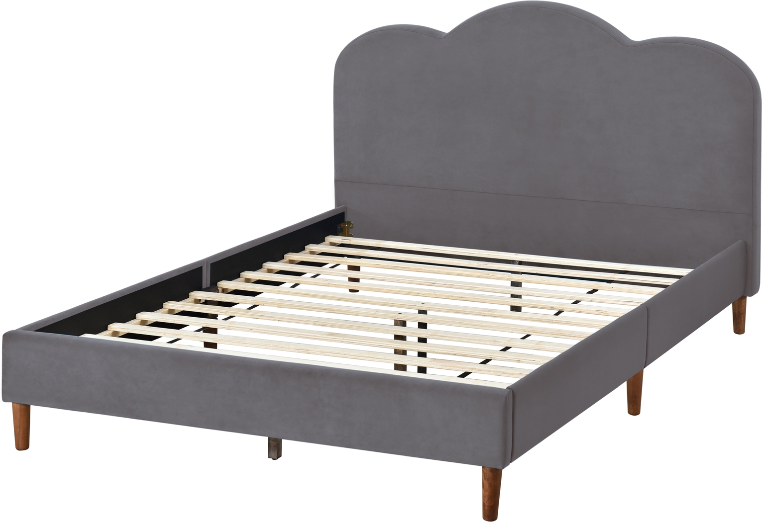 Denela Gray Queen Platform Bed - Thumbnail - Image 3