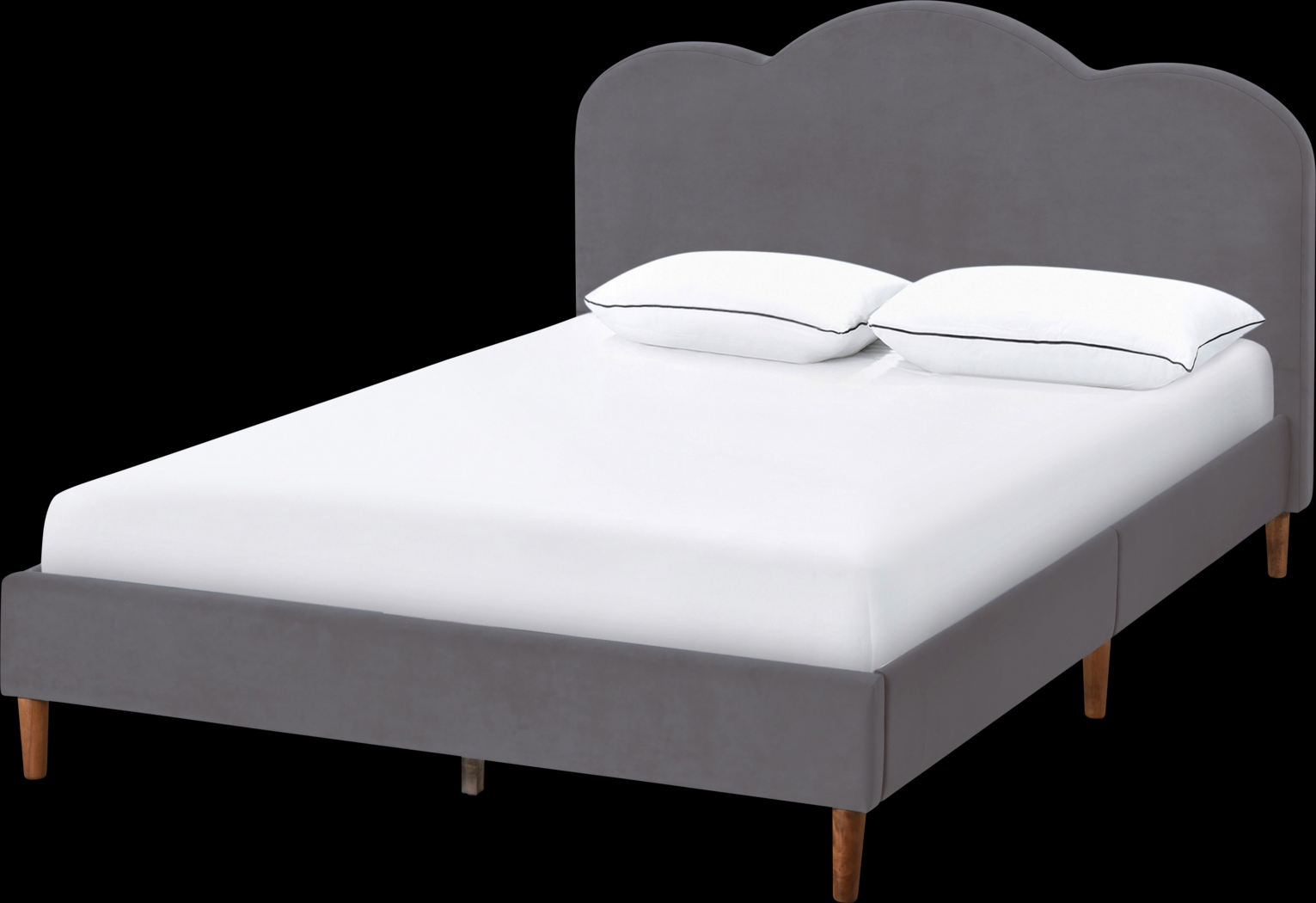 Denela Gray Queen Platform Bed - Thumbnail - Image 1