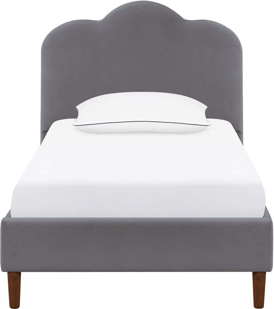 Denela Gray Twin Platform Bed - Thumbnail - Image 2