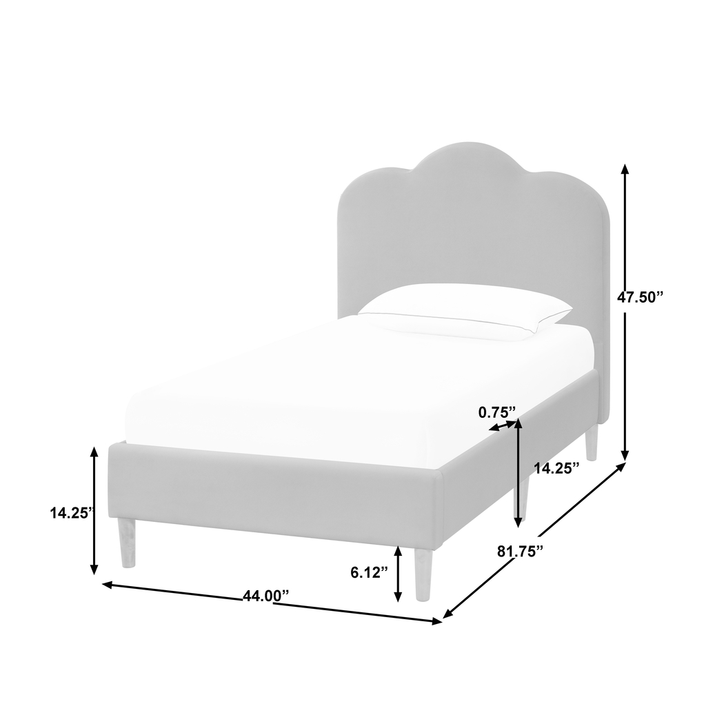 Denela Gray Twin Platform Bed - Thumbnail - Image 9