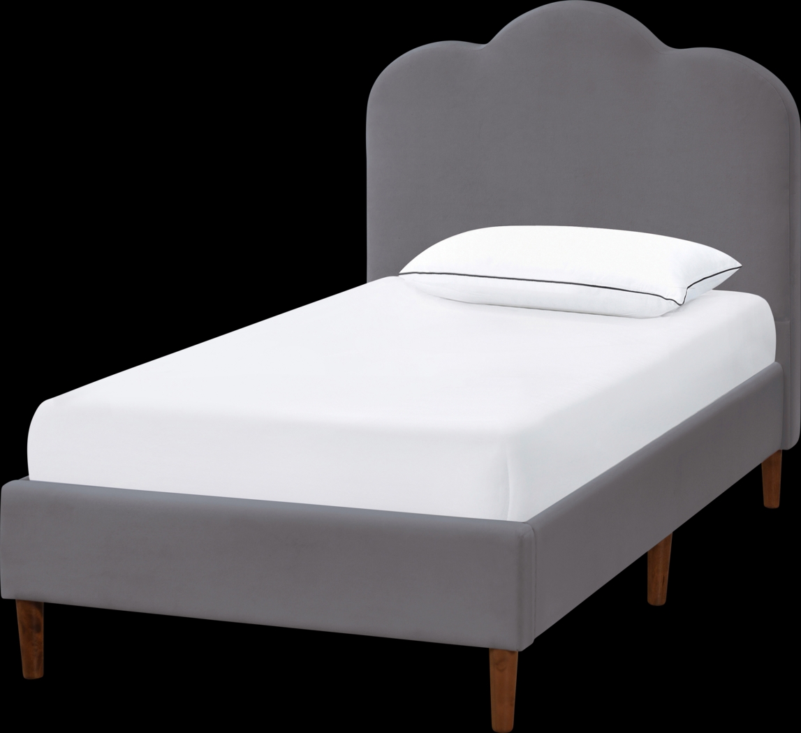 Denela Gray Twin Platform Bed - Thumbnail - Image 1