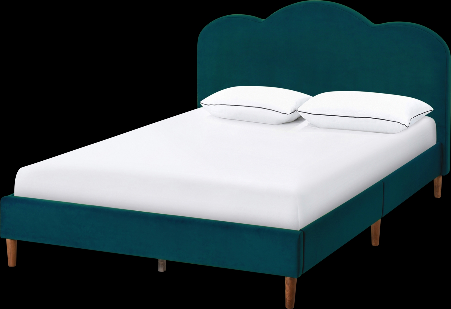 Denela Green Queen Platform Bed - Thumbnail - Image 1