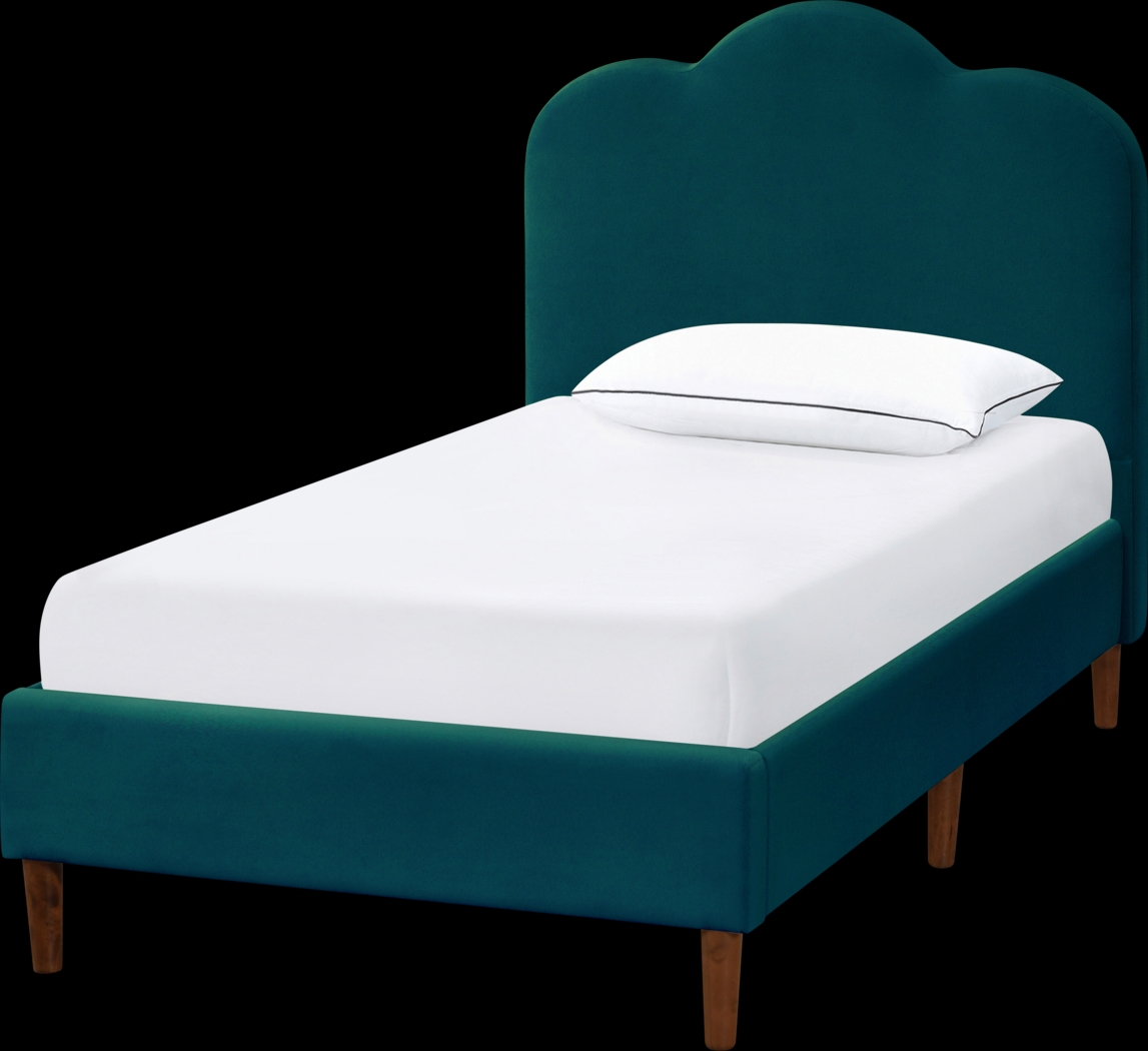 Denela Green Twin Platform Bed - Thumbnail - Image 1