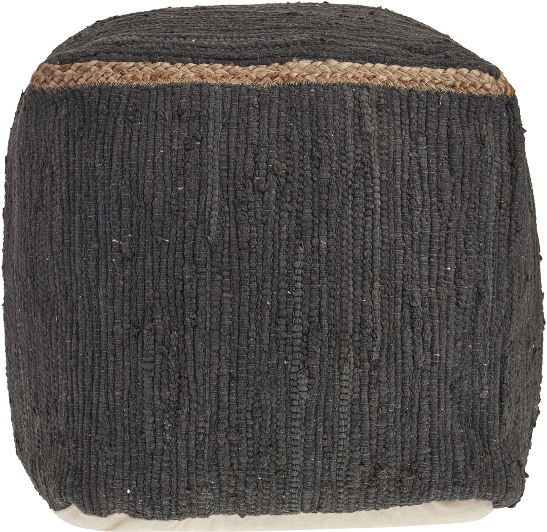 Denilian Charcoal Pouf - Thumbnail - Image 3