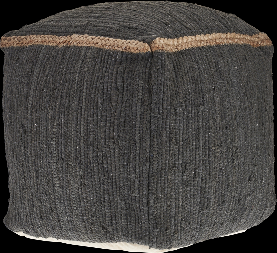 Denilian Charcoal Pouf - Thumbnail - Image 1
