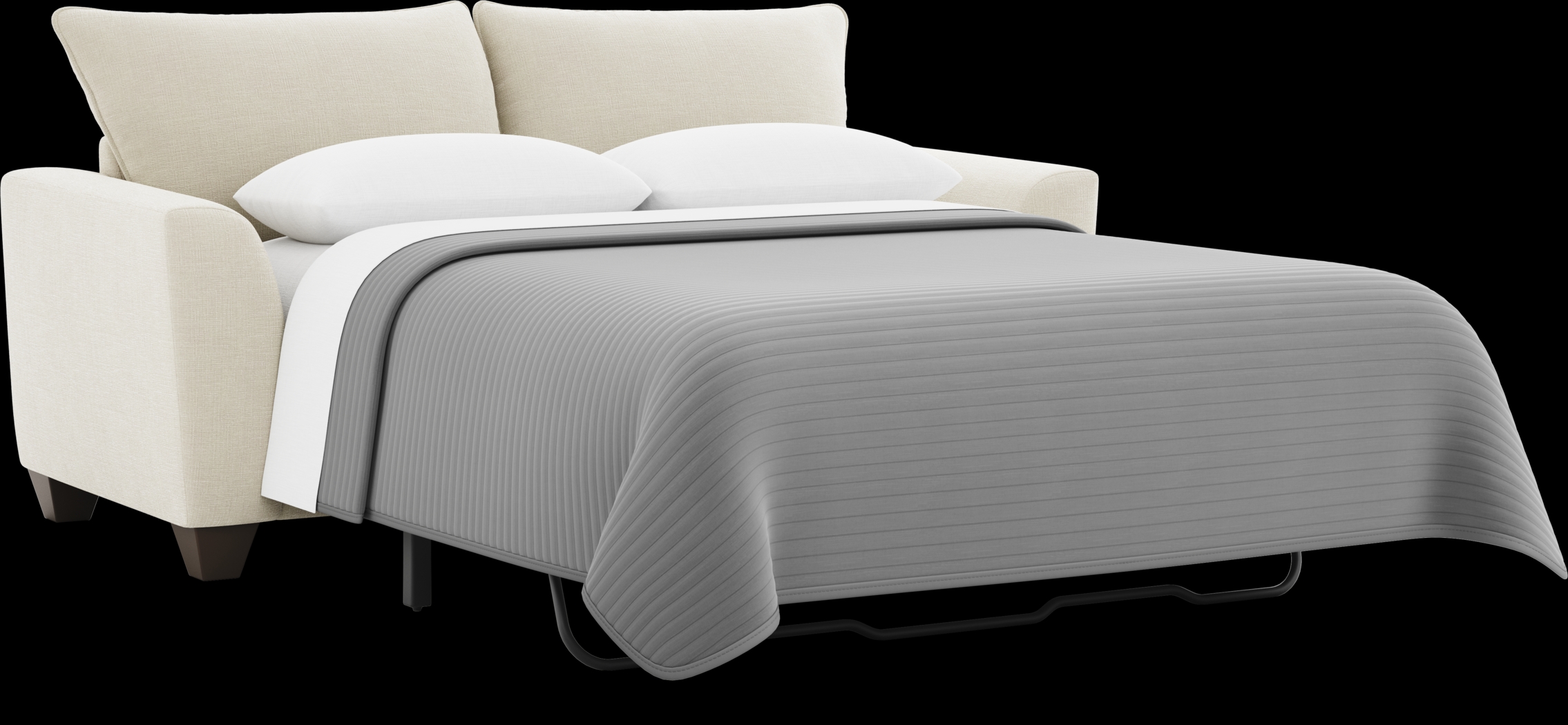 Dennin Heights Beige Sleeper Loveseat - Thumbnail - Image 2