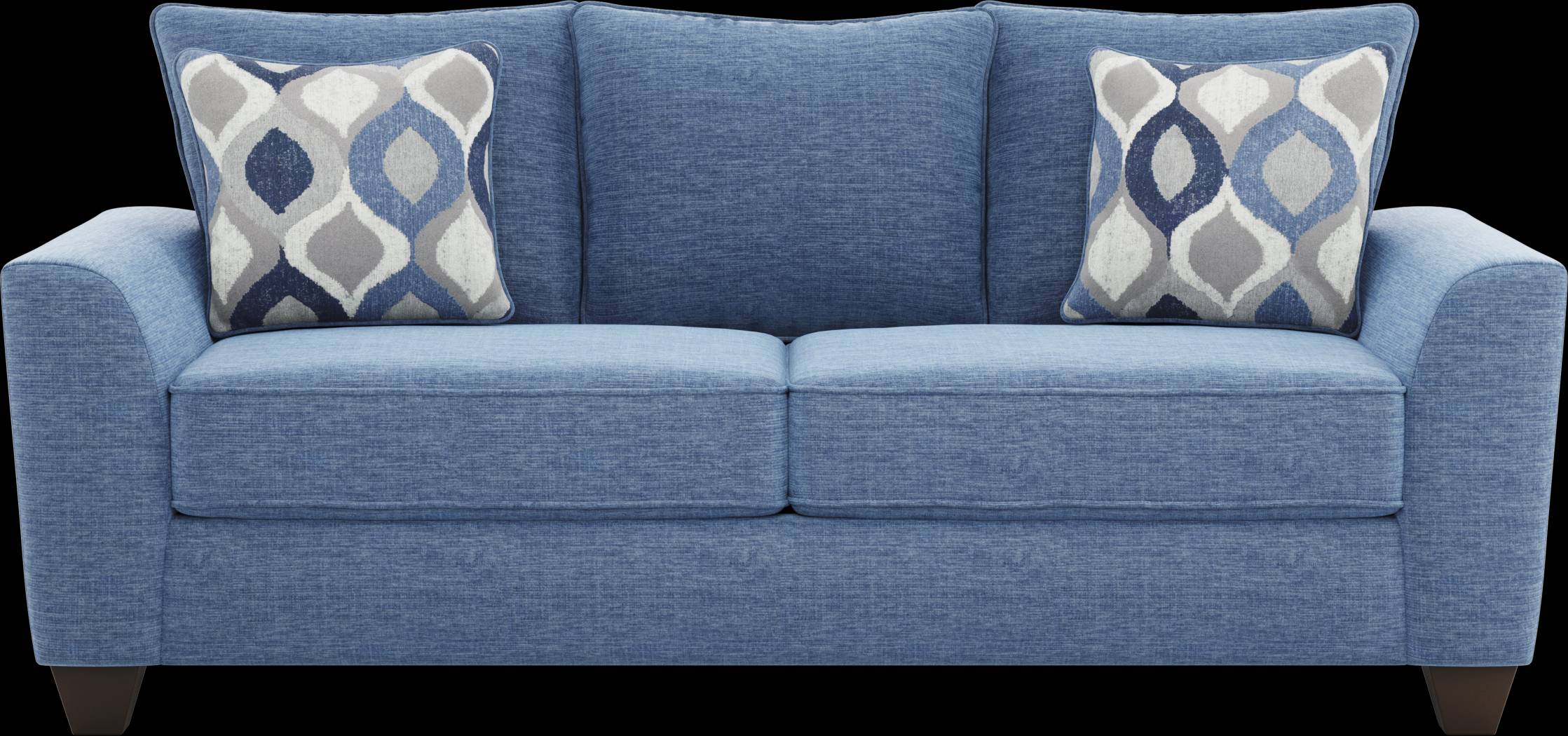 Dennin Heights Blue 7 Pc Living Room with Gel Foam Sleeper Sofa - Thumbnail - Image 2