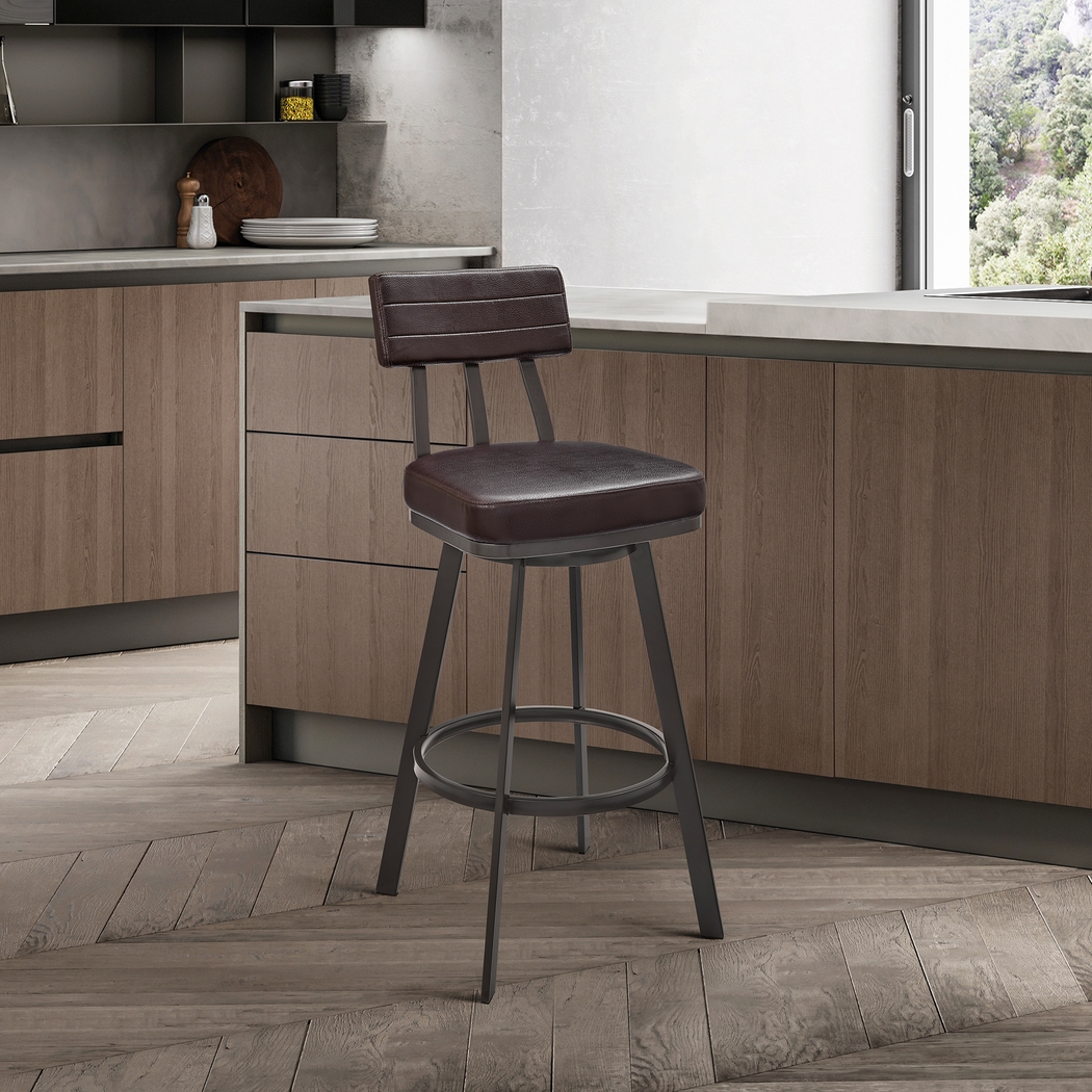 Densmores Brown Swivel Counter Stool - Thumbnail - Image 2