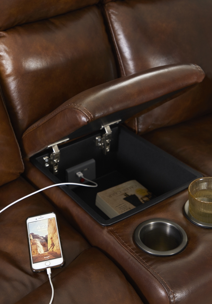 Denver Summit Brown 9 Pc Dual Power Reclining Sectional Living Room - Thumbnail - Image 5