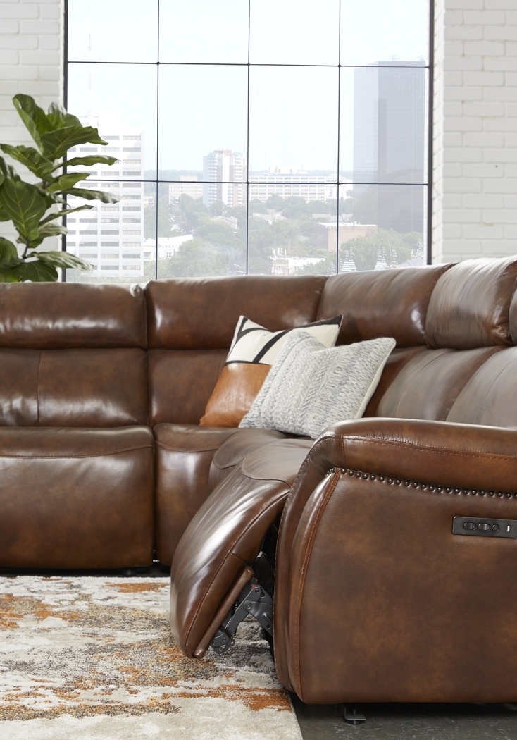 Denver Summit Brown 9 Pc Dual Power Reclining Sectional Living Room - Thumbnail - Image 6