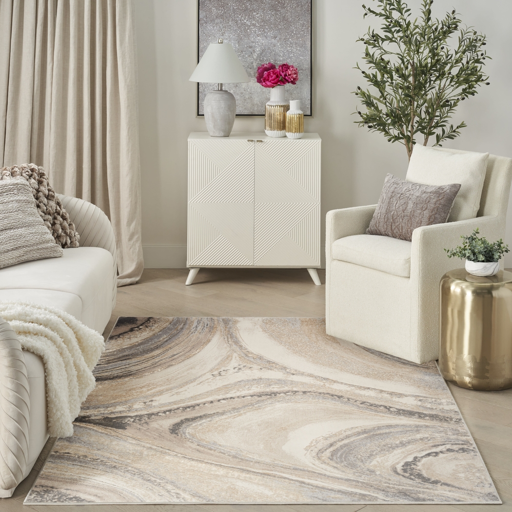 Dephia Cream/Gray 5'3 x 7'3 Rug - Thumbnail - Image 4