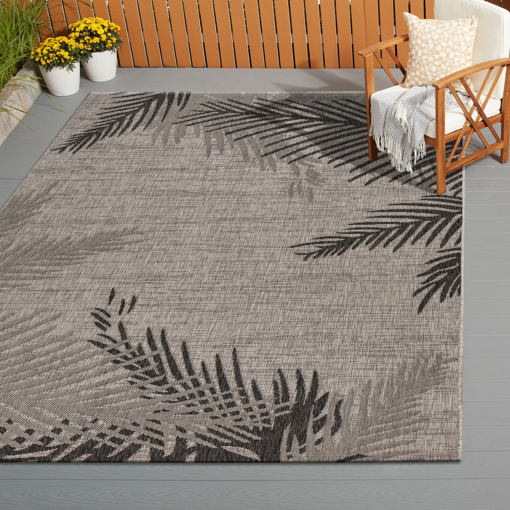 Derall Black 5' x 7' Indoor/Outdoor Rug - Thumbnail - Image 3