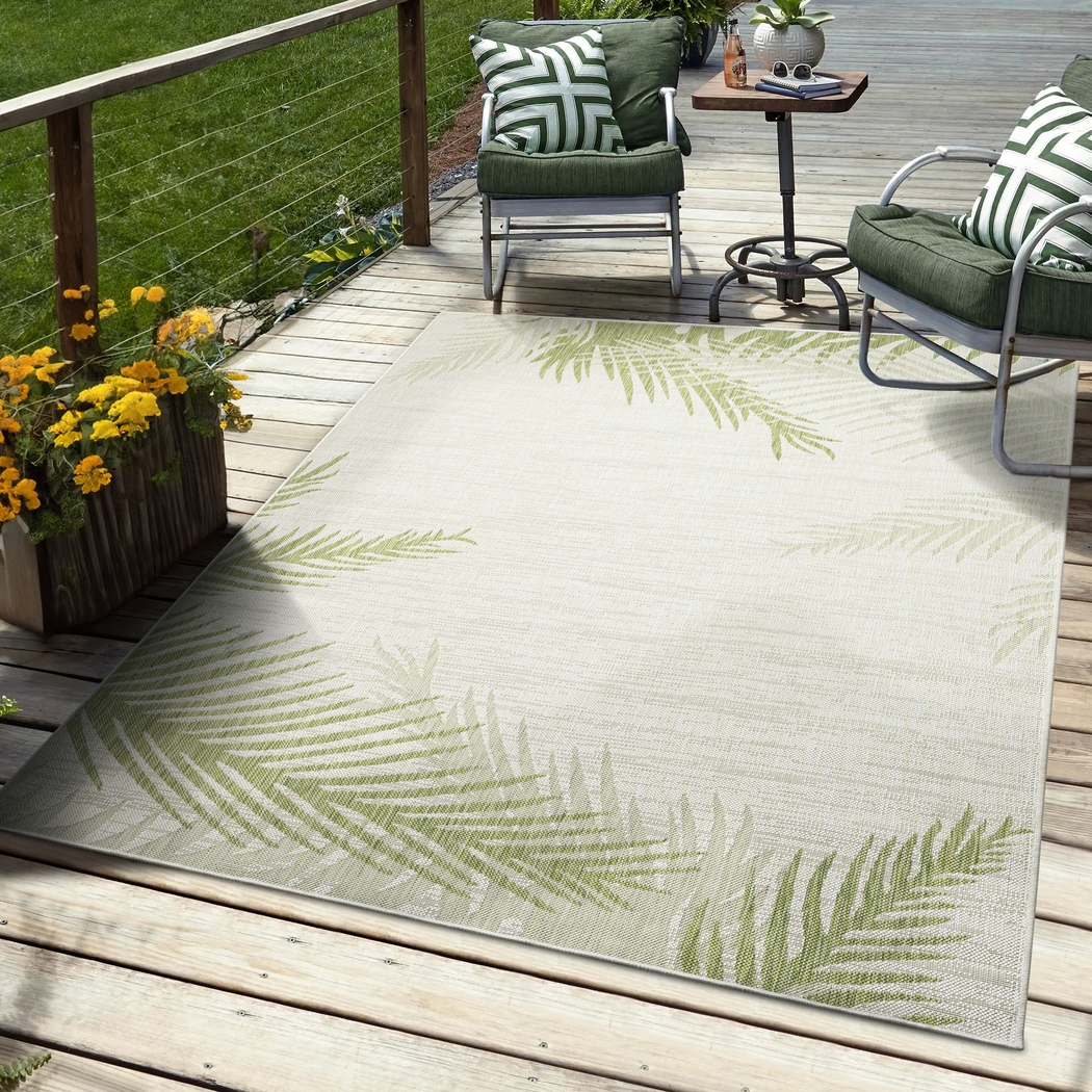 Derall Green 5' x 7' Indoor/Outdoor Rug - Thumbnail - Image 2