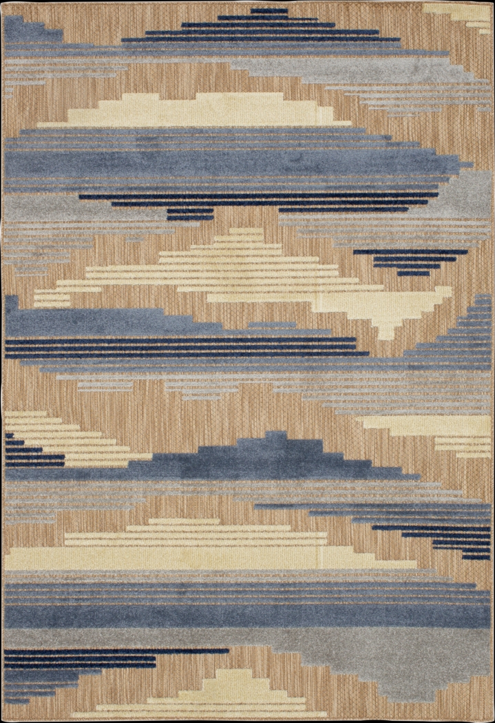 Derose Bay Blue 7'10 x 10' Indoor/Outdoor Rug - Thumbnail - Image 1