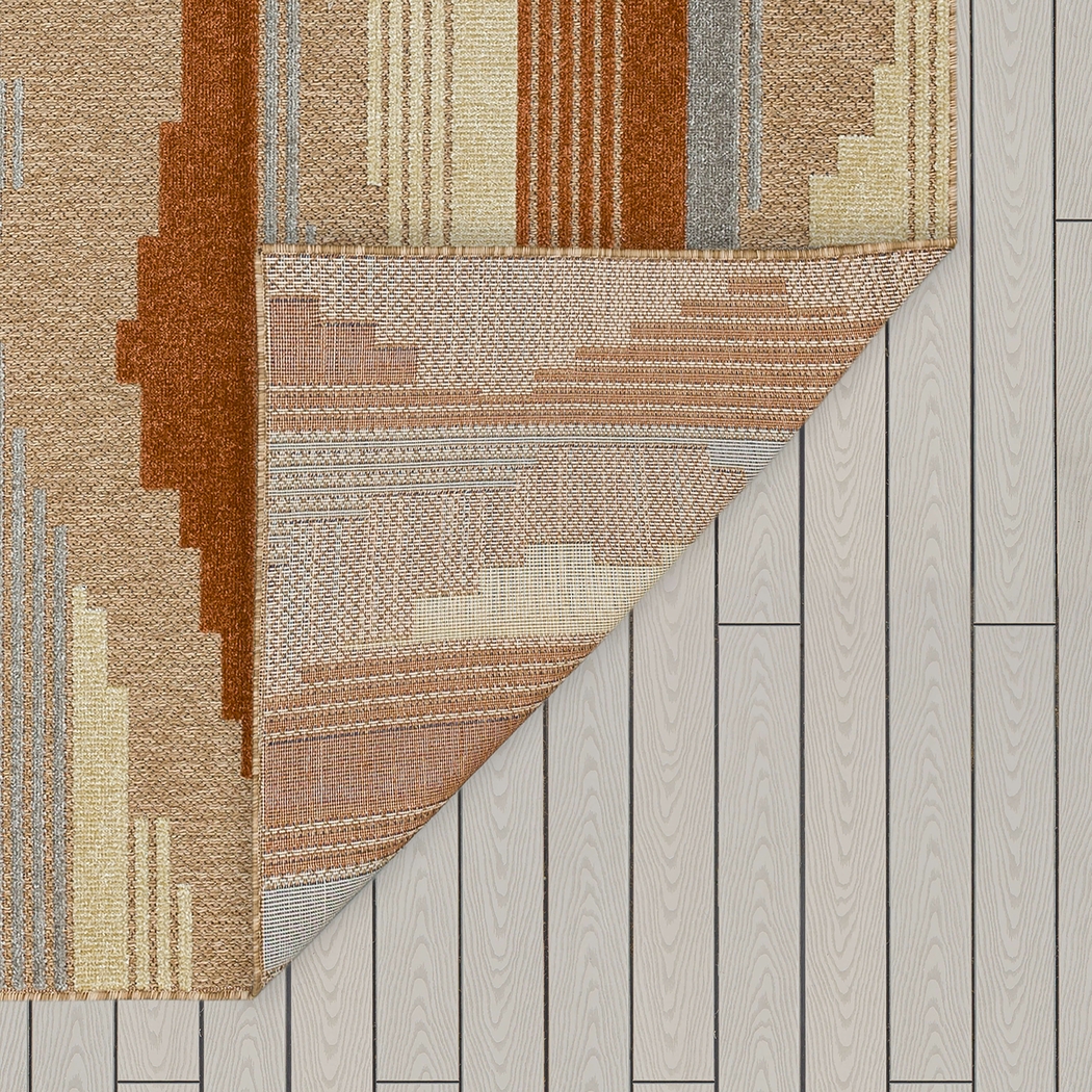 Derose Bay Rust 6' x 9' Indoor/Outdoor Rug - Thumbnail - Image 8