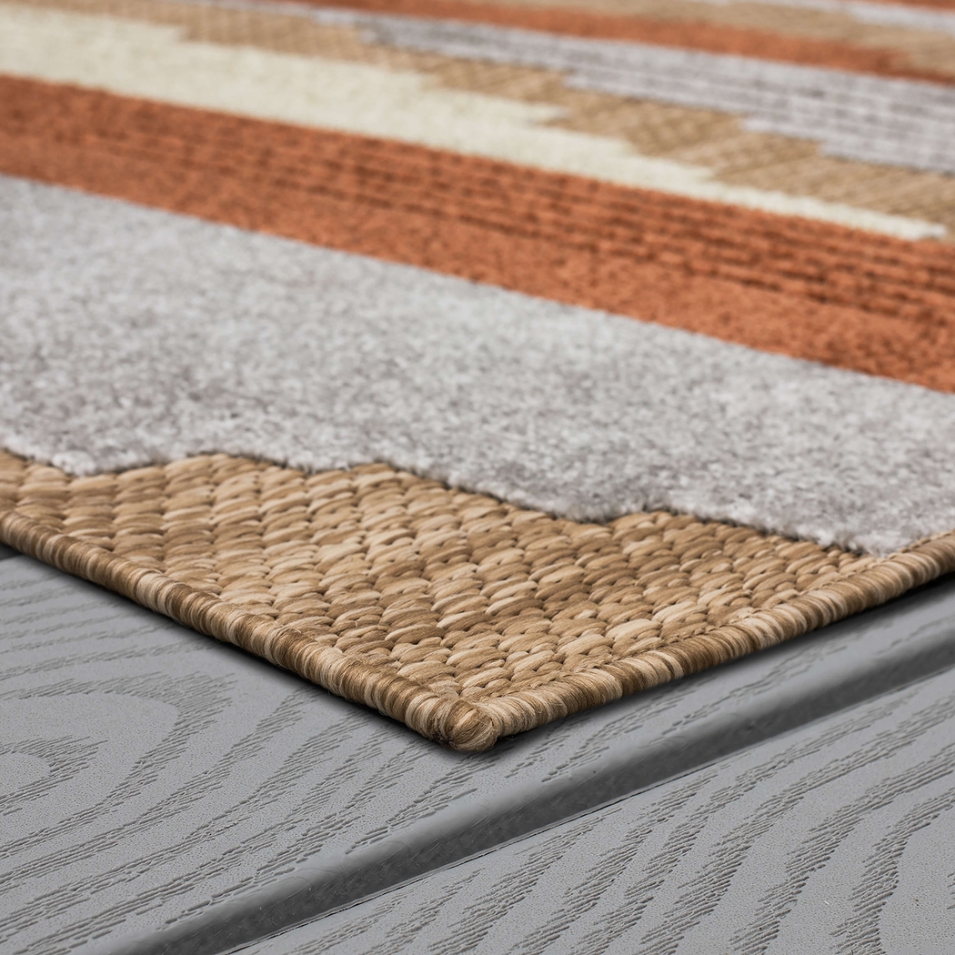 Derose Bay Rust 6' x 9' Indoor/Outdoor Rug - Thumbnail - Image 9