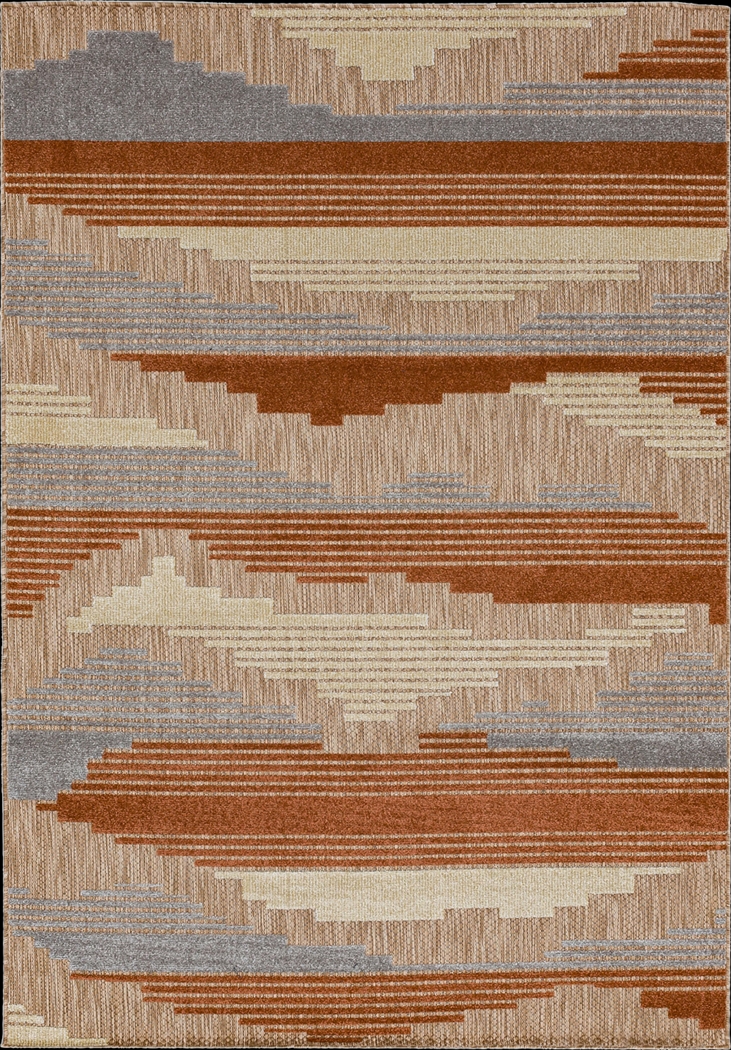 Derose Bay Rust 6' x 9' Indoor/Outdoor Rug - Thumbnail - Image 1