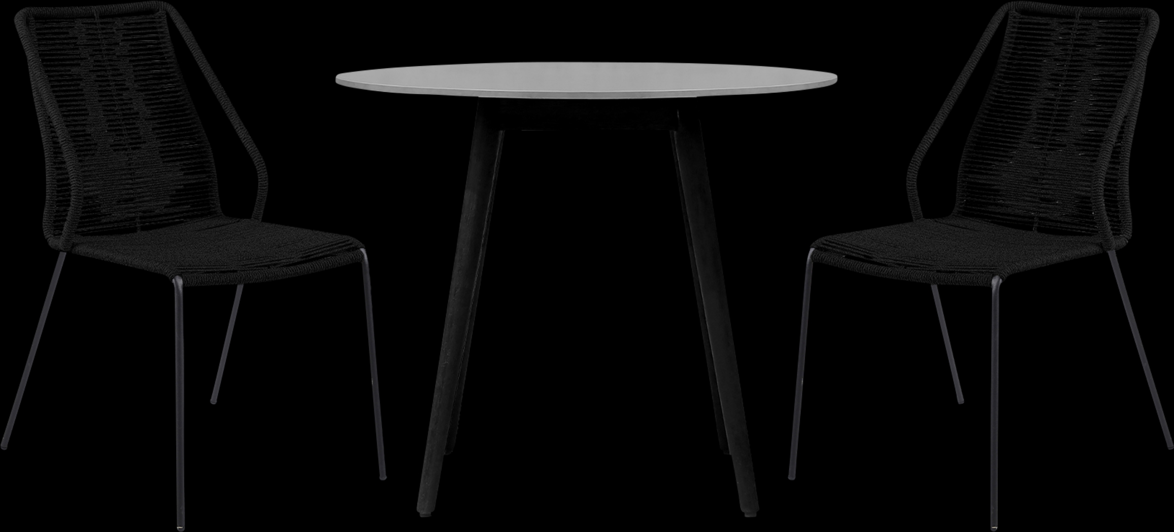 Derussey Black 3 PC Outdoor Dining Set - Thumbnail - Image 1