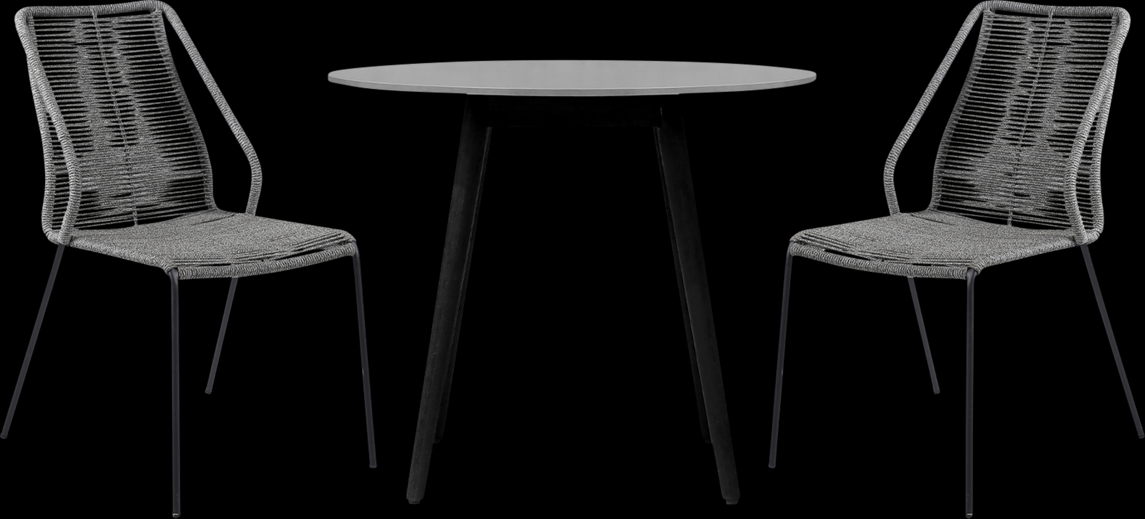 Derussey Black 3 PC Outdoor Dining Set - Thumbnail - Image 1