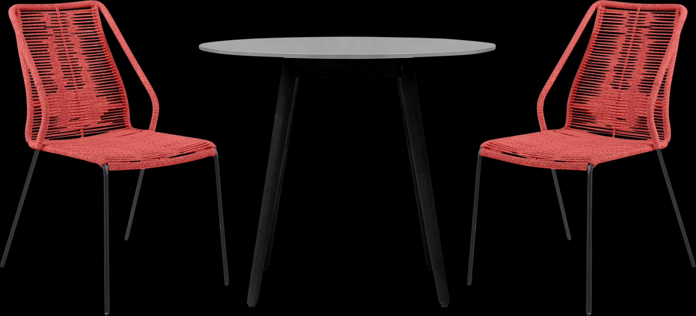 Derussey Red 3 PC Outdoor Dining Set - Thumbnail - Image 1