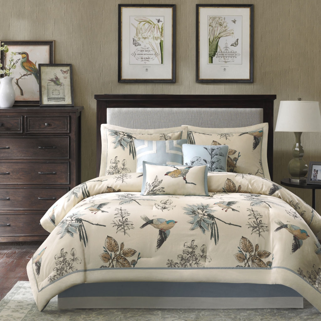 Desaix Taupe 7 Pc Queen Comforter Set - Thumbnail - Image 2