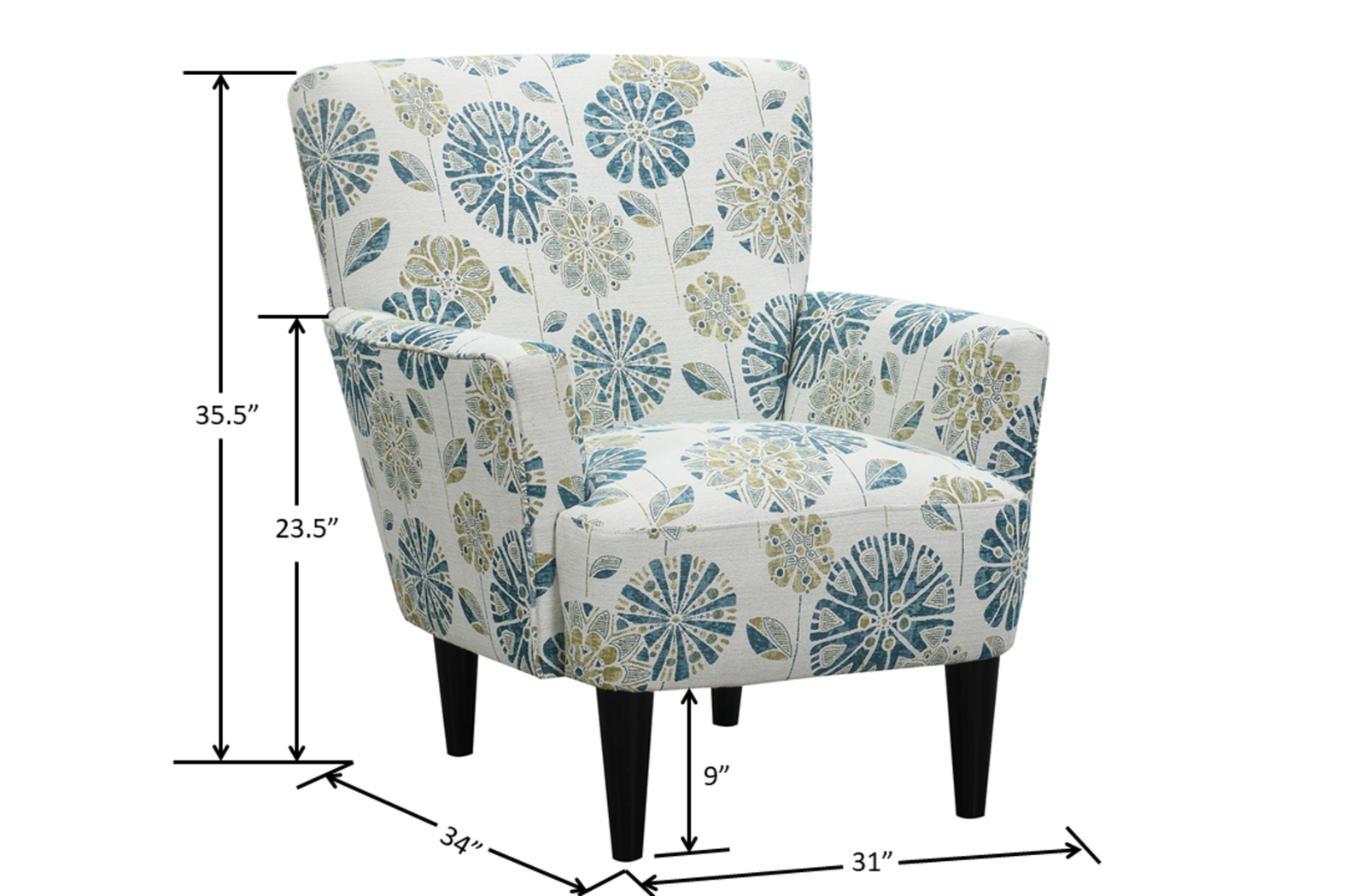 Desco Teal Accent Chair - Thumbnail - Image 7