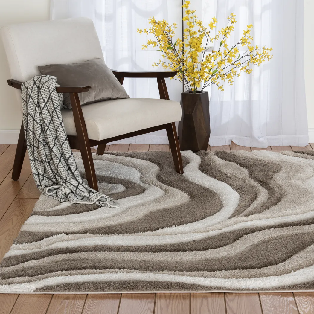 Desert Waves Brown 7'8 x 9'8 Rug - Thumbnail - Image 2