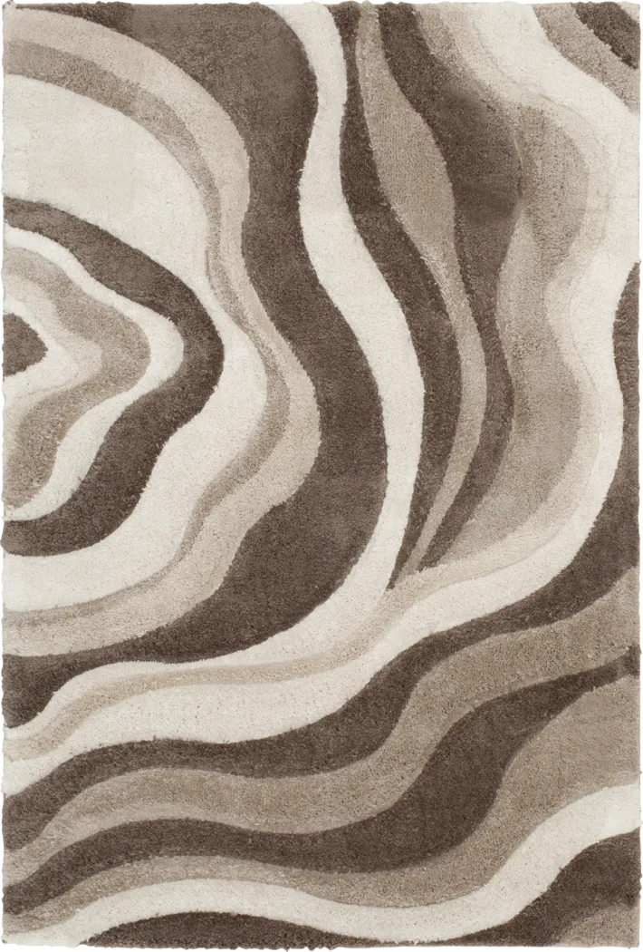 Desert Waves Brown 7'8 x 9'8 Rug - Thumbnail - Image 1