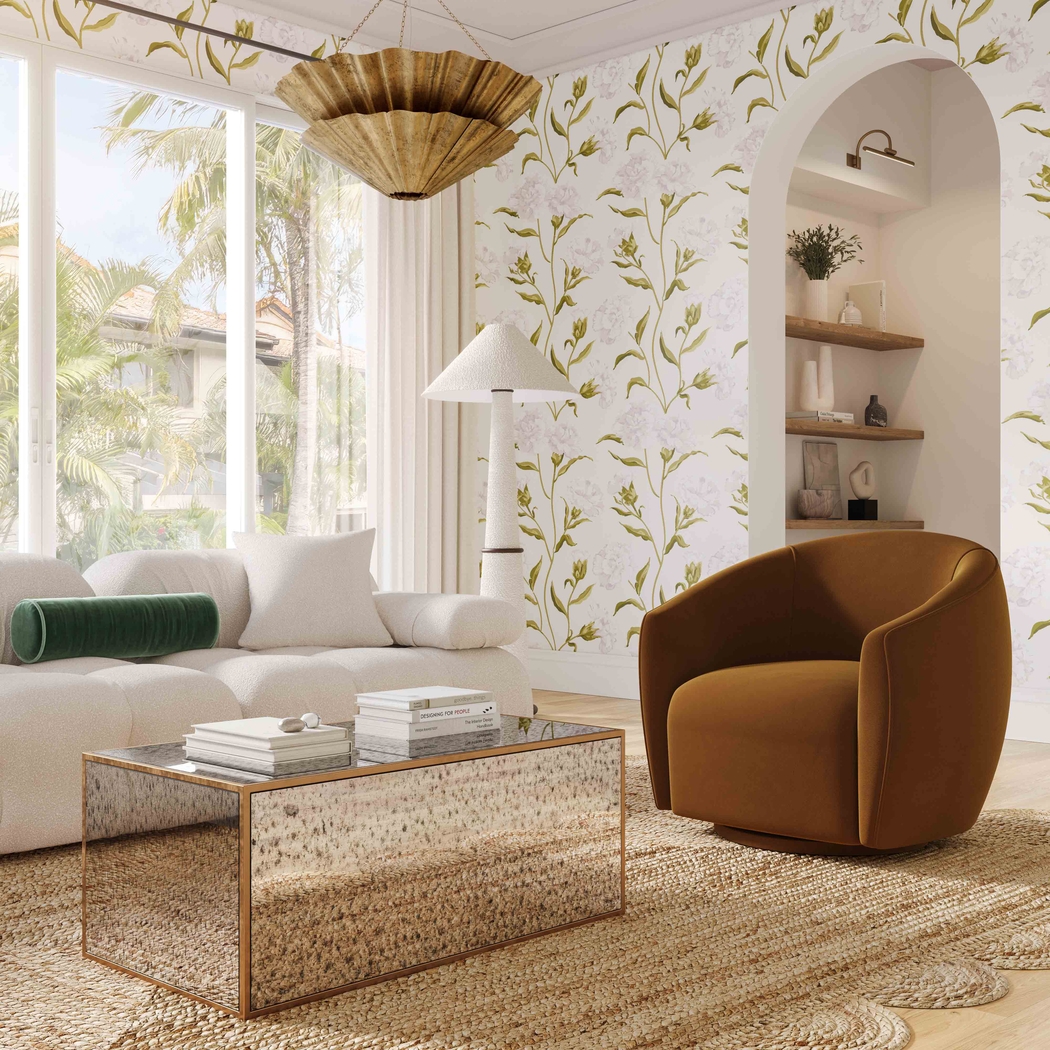 Desertpeak Cognac Swivel Accent Chair - Thumbnail - Image 2