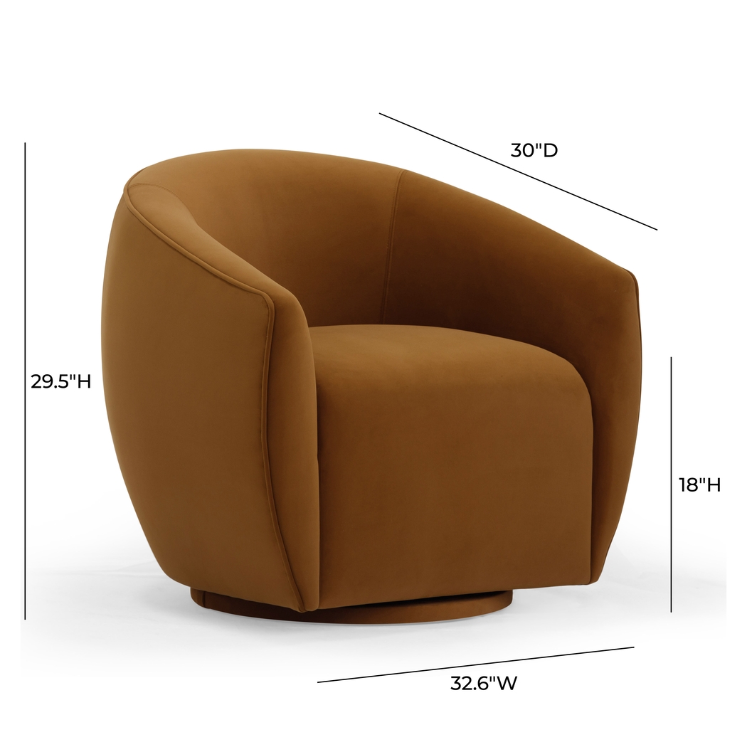 Desertpeak Cognac Swivel Accent Chair - Thumbnail - Image 6