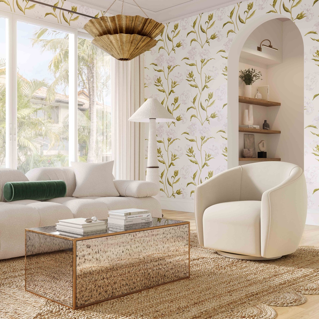 Desertpeak Cream Swivel Accent Chair - Thumbnail - Image 2