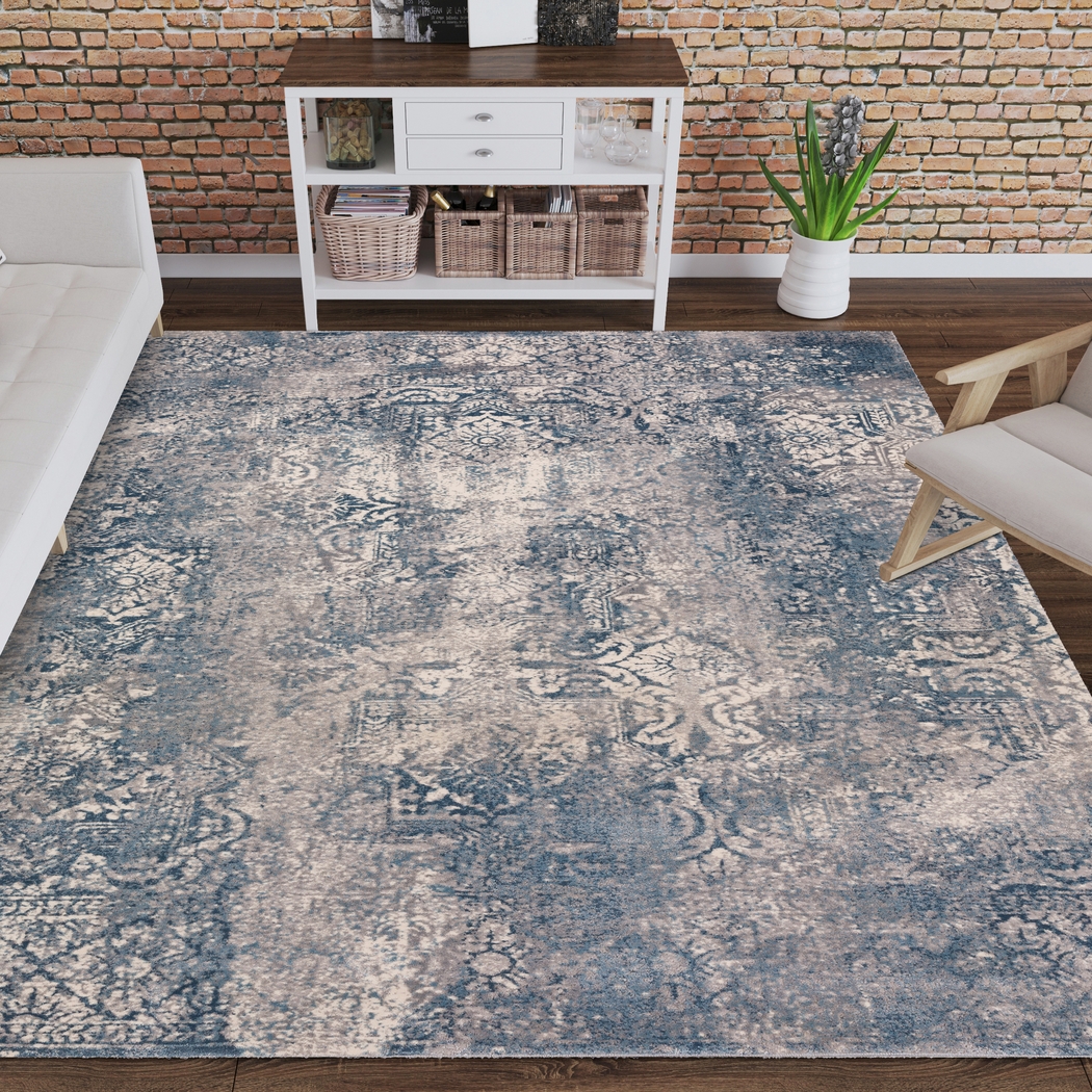Deshard 5' x 7' Blue Rug - Thumbnail - Image 2