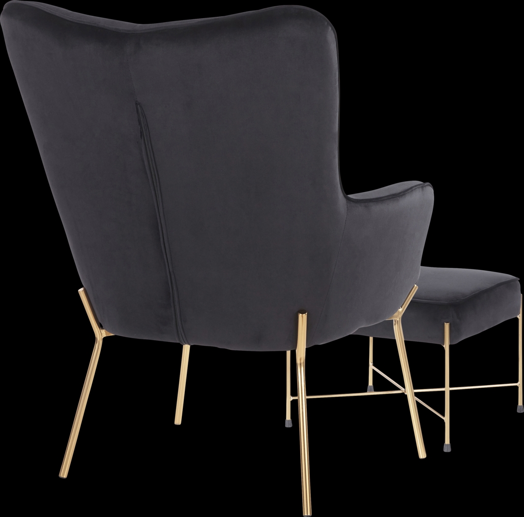 Desmare Black Accent Chair and Ottoman - Thumbnail - Image 3