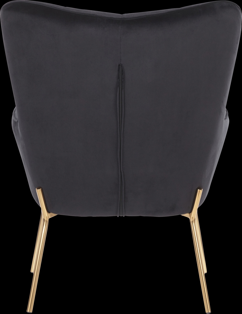 Desmare Black Accent Chair and Ottoman - Thumbnail - Image 4