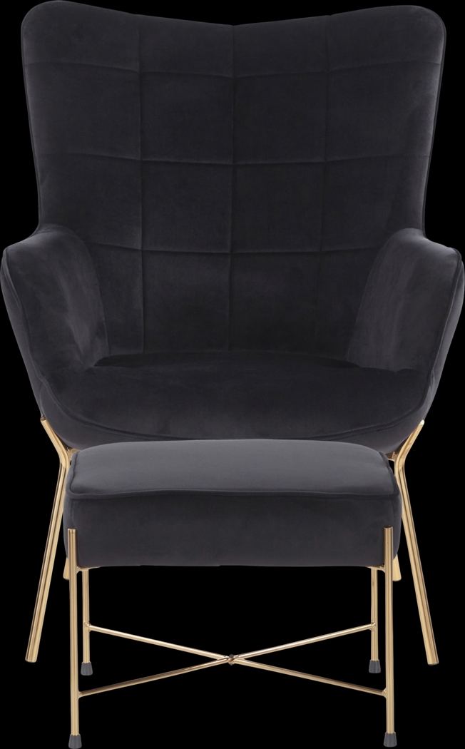 Desmare Black Accent Chair and Ottoman - Thumbnail - Image 5