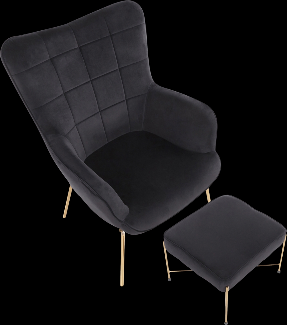 Desmare Black Accent Chair and Ottoman - Thumbnail - Image 6
