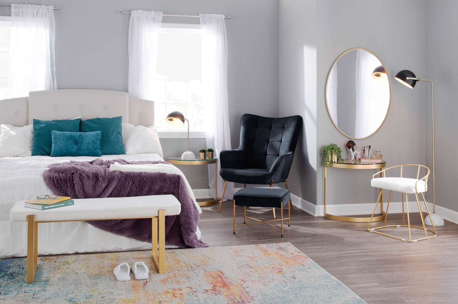 Desmare Black Accent Chair and Ottoman - Thumbnail - Image 10