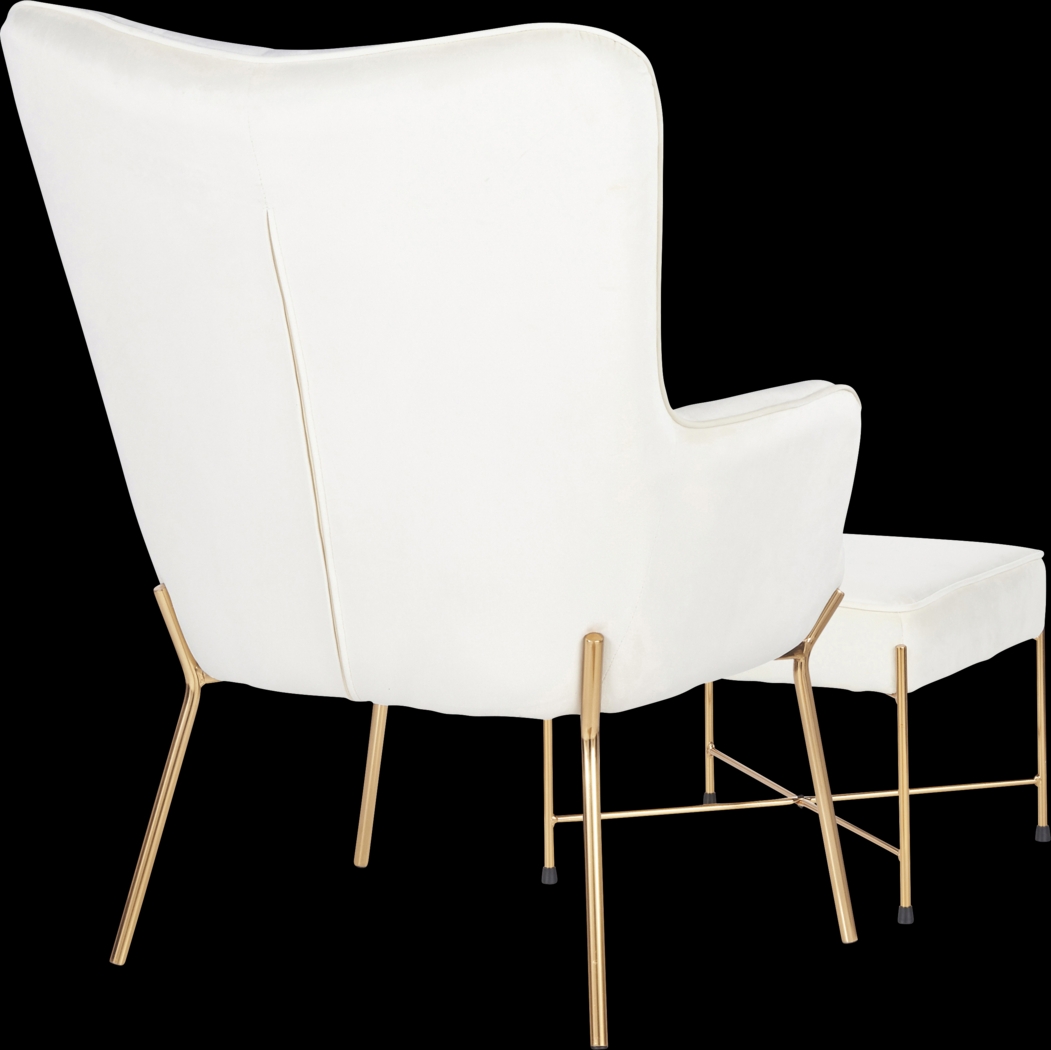 Desmare Cream Accent Chair and Ottoman - Thumbnail - Image 3