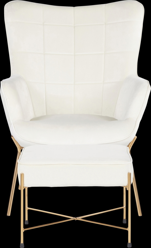 Desmare Cream Accent Chair and Ottoman - Thumbnail - Image 5