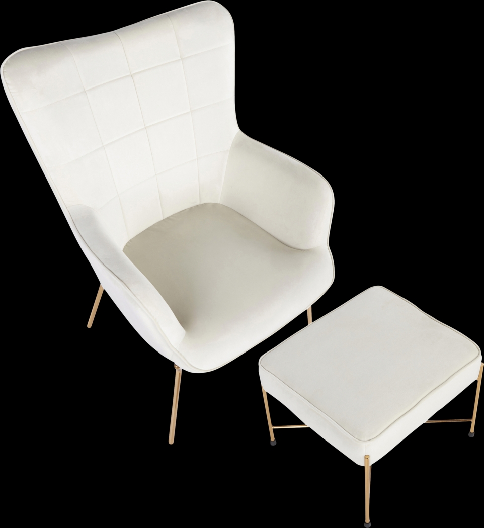 Desmare Cream Accent Chair and Ottoman - Thumbnail - Image 6