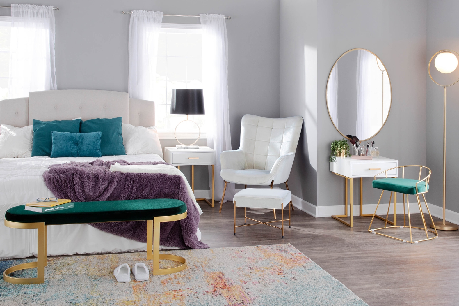 Desmare Cream Accent Chair and Ottoman - Thumbnail - Image 10